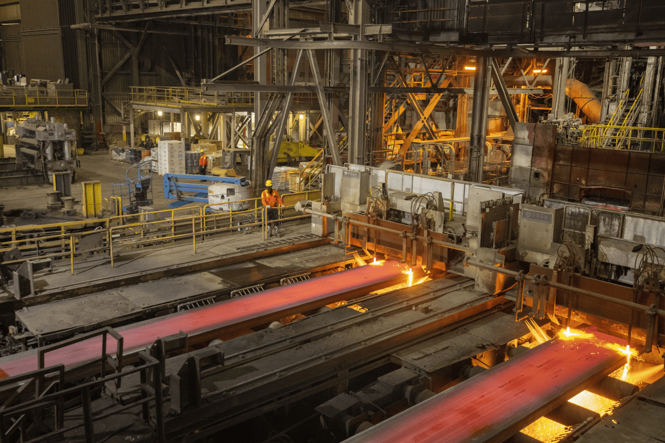 Steel plant production scene